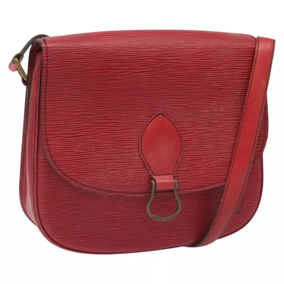 LOUIS VUITTON Epi Saint Cloud GM Shoulder Bag Red